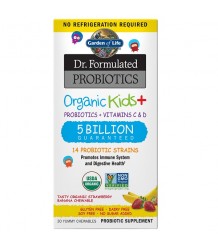 Dr. Formulated organická probiotika - pro děti - 5 miliard CFU s příchutí organické jahody a banán 30 tablet